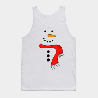 Cute Doodle Snowman with Red Scarf, made by EndlessEmporium Tank Top